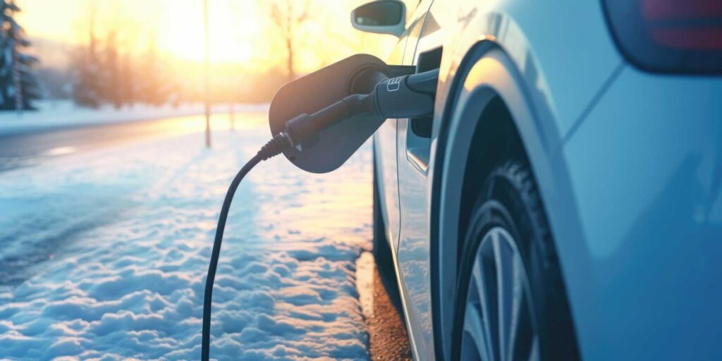 electric car parked by a charger